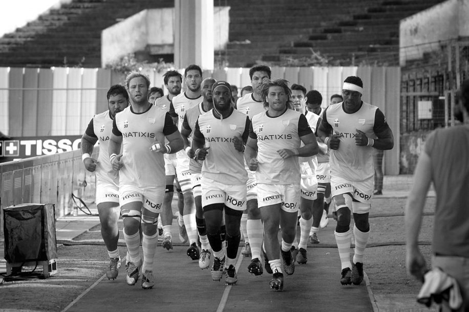 Echauffement des joueurs du Racing 92