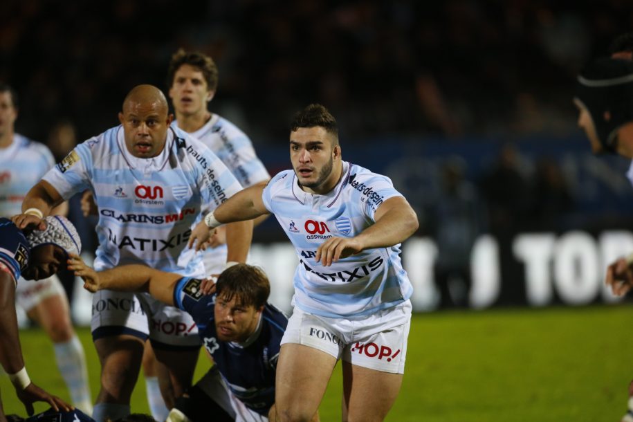 Teddy Baubigny avec les pros, lors du match R92 - Montpellier