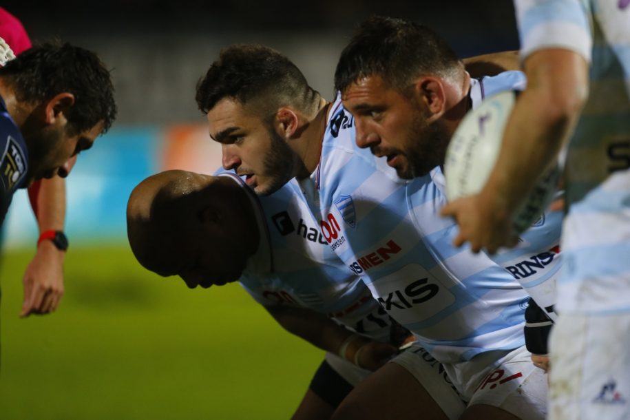 Teddy Baubigny avec les pros, lors du match R92 - Montpellier