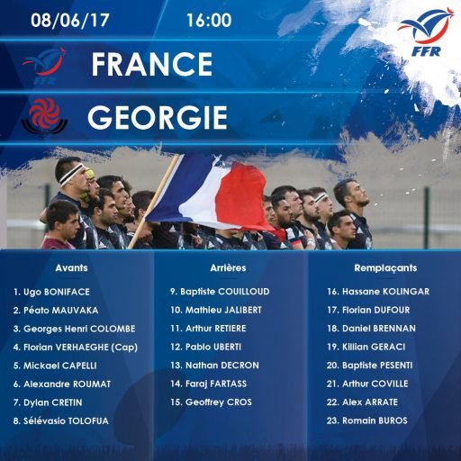 Composition de l'équipe de U20 pour affronter la Géorgie