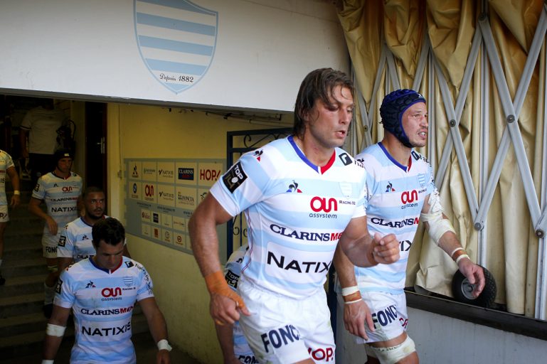 Racing 92 vs Castres Olympique - Dimitri Szarzewski &amp; Wen Lauret dans le couloir