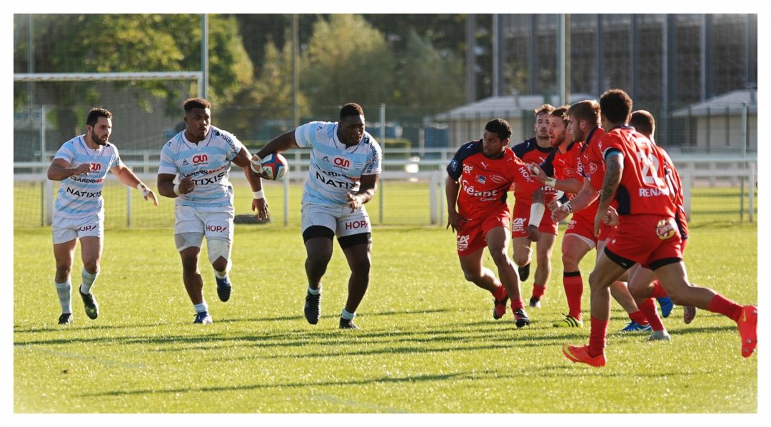 Maxence Macia, Hassane Kolingar, Georges-Henri Colombes - Racing 92 vs Stade Aurillacois