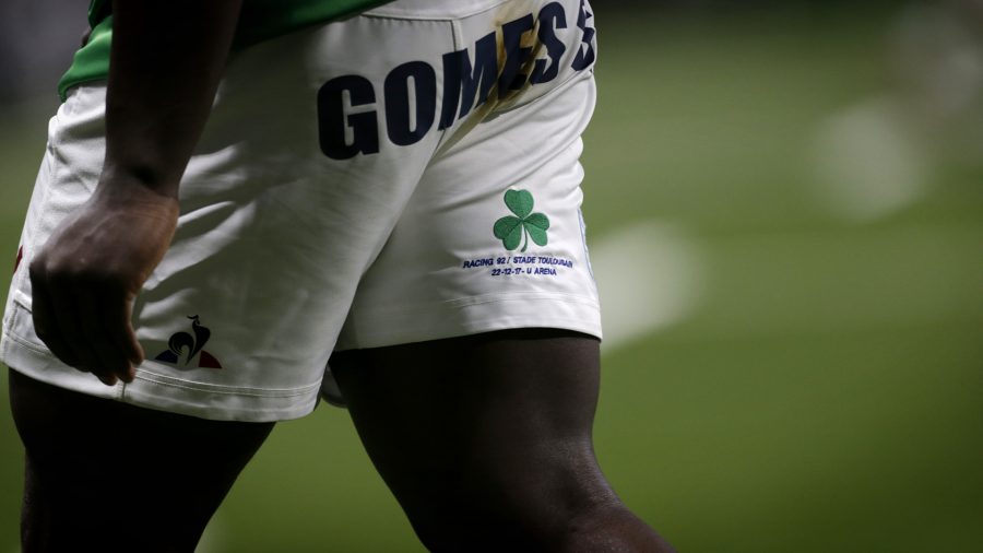 Hommage à Ronan O'Gara sur le short des Racingmen lors de Racing 92 vs Stade Toulousain, la première à la U Arena