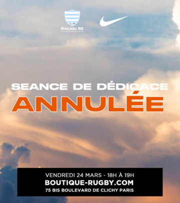 SÉANCE DE DÉDICACE ANNULÉE