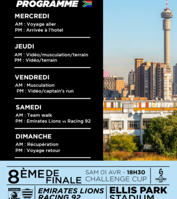 déplacement en Afrique du Sud - Le programme !