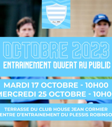 Les entraînements ouvert au public du mois d'octobre !
