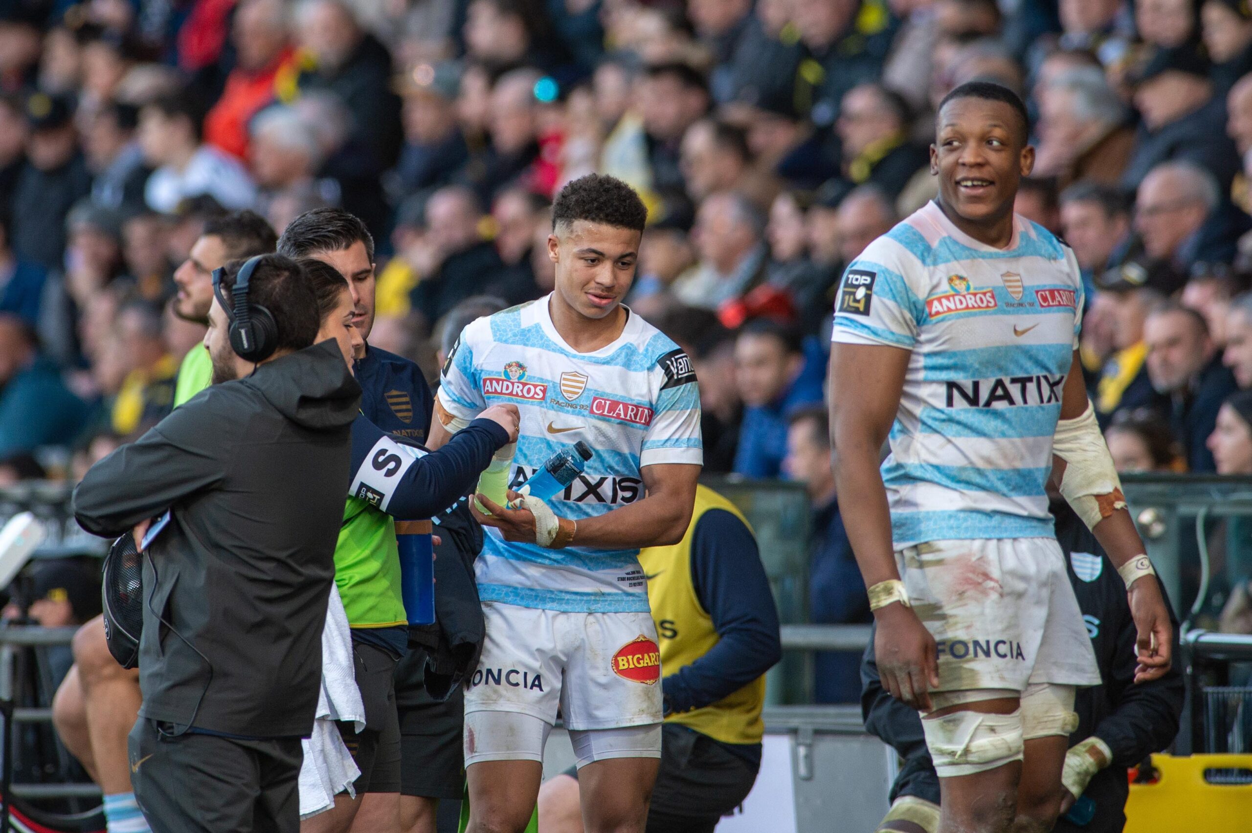 Nolann Donguy et Cameron Woki sur le terrain