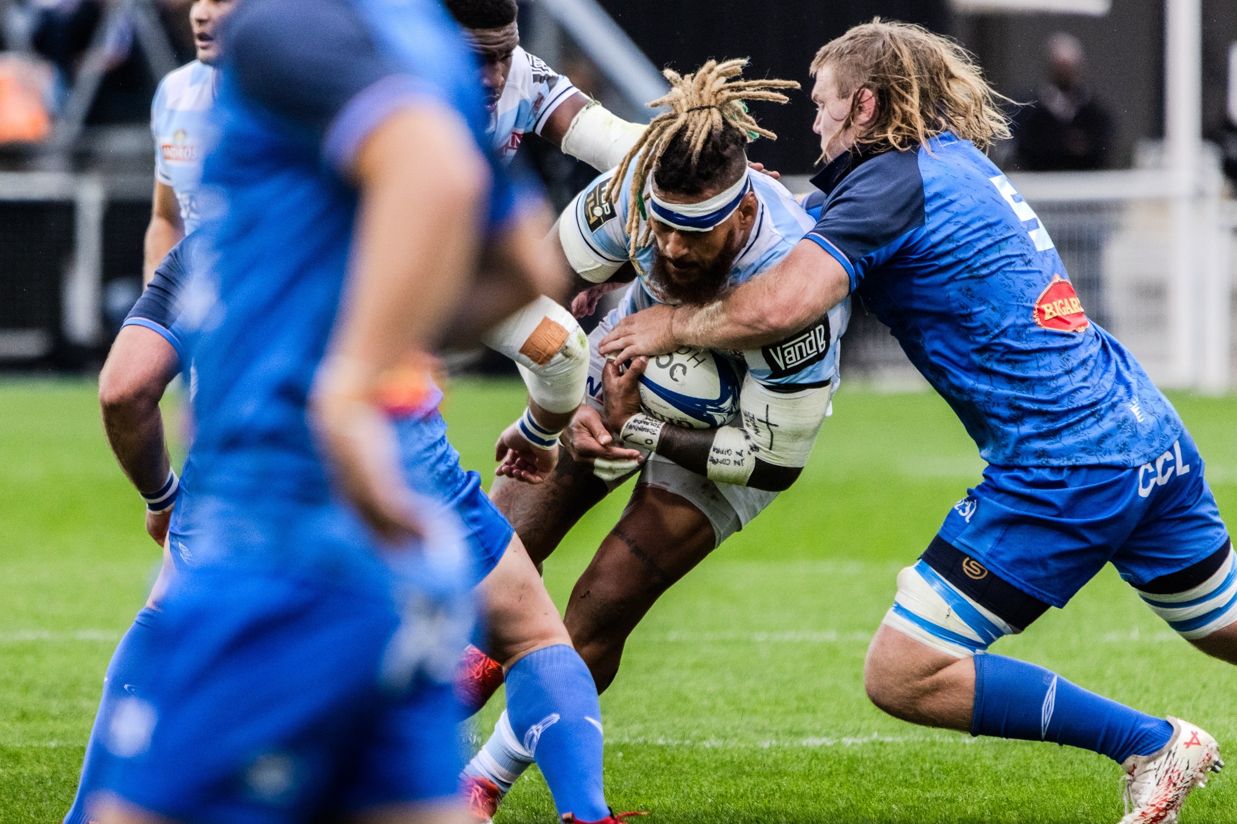 Joueurs du Racing 92 lors du match face à Castres Olympique