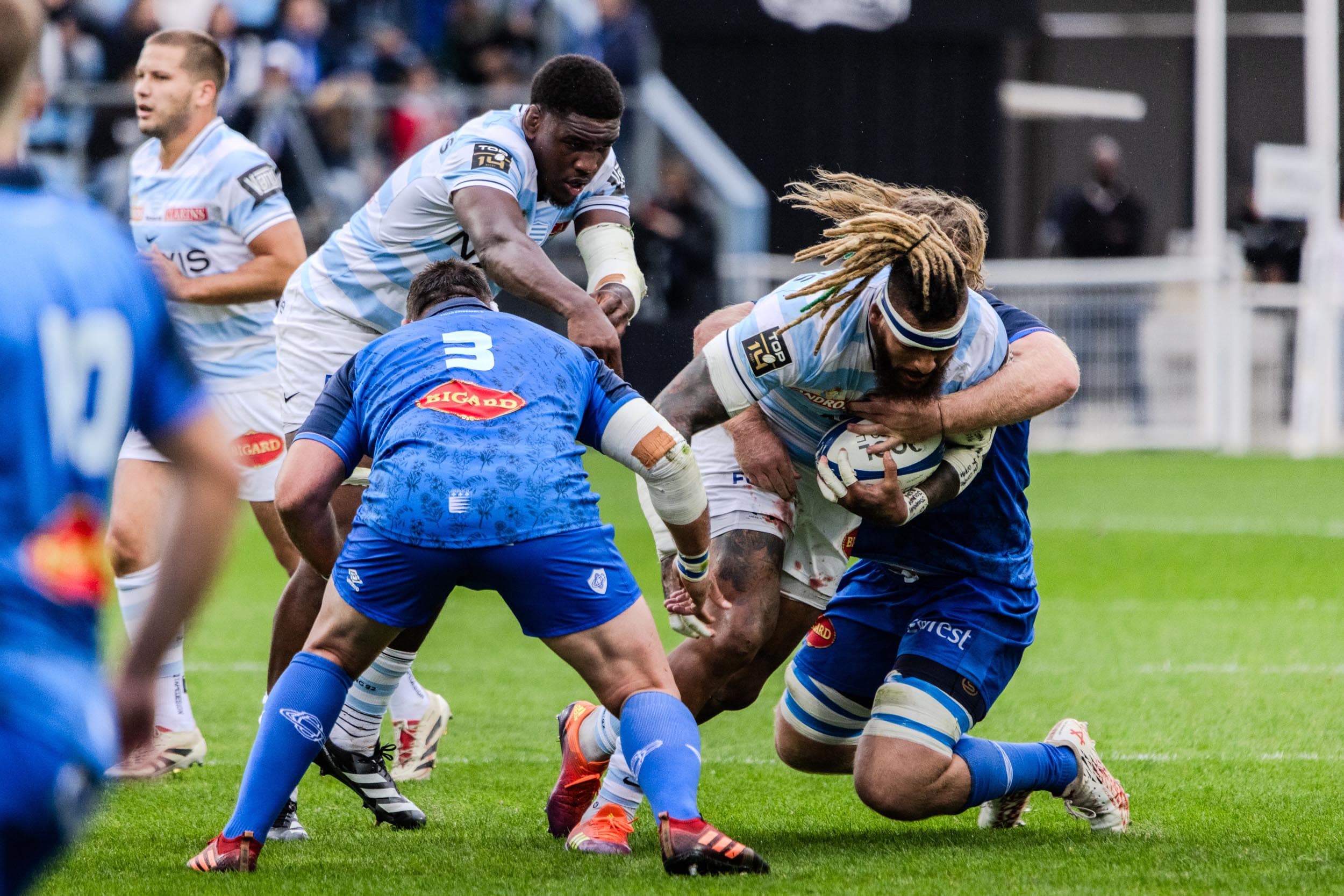 Joueurs du Racing 92 lors du match face à Castres Olympique