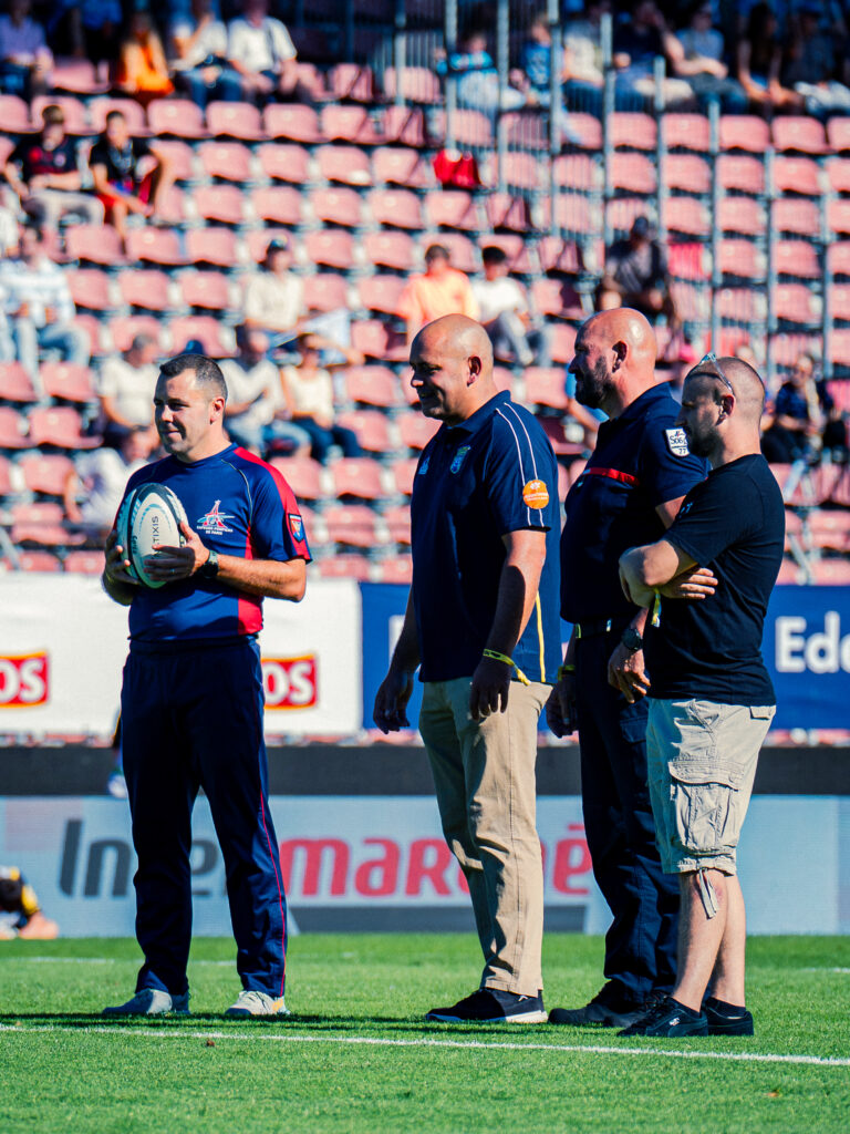 coup d'envoi fictif pompier racing 92