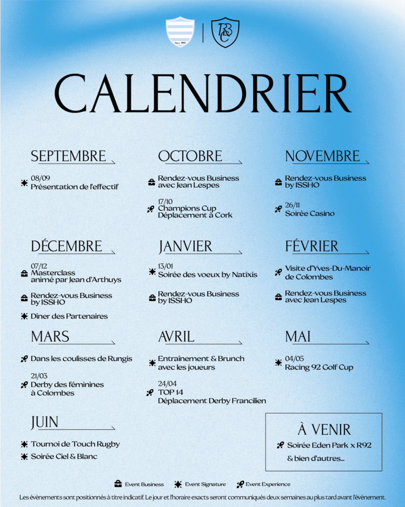 calendrier racing business club
