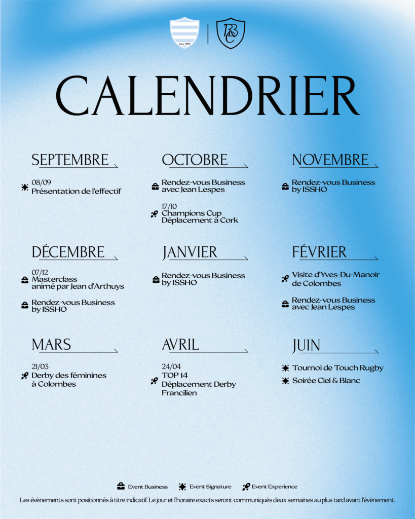calendrier racing business club